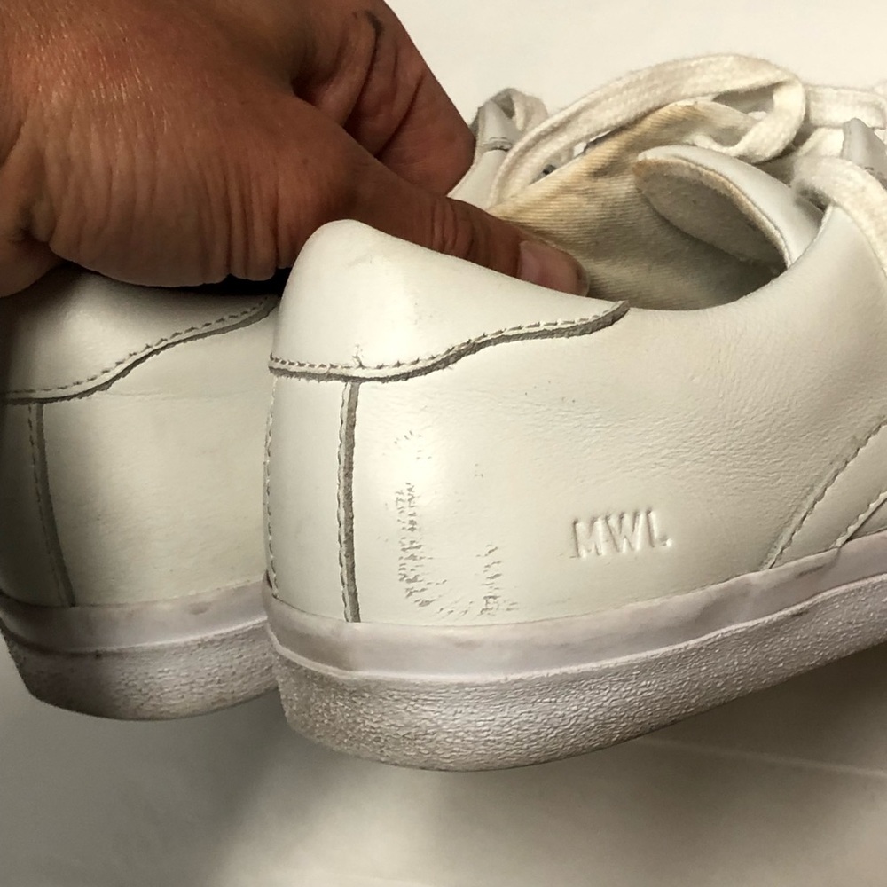 SIDEWALK LOW TOP SNEAKERS 👟 Madewell leather White 7.5 women great shape - Picture 14 of 14